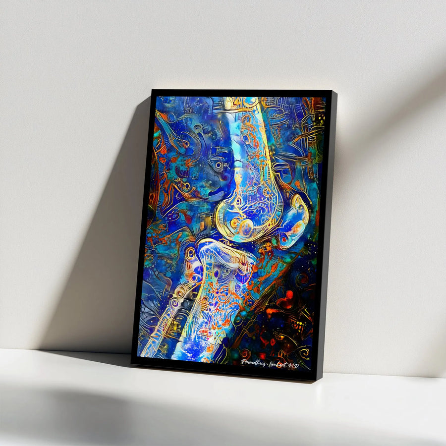 Human Knee Anatomy Canvas Art | Abstract Orthopedic Medical Print | Premium Gallery Wrap Decor | Gift for Surgeon or Doctor