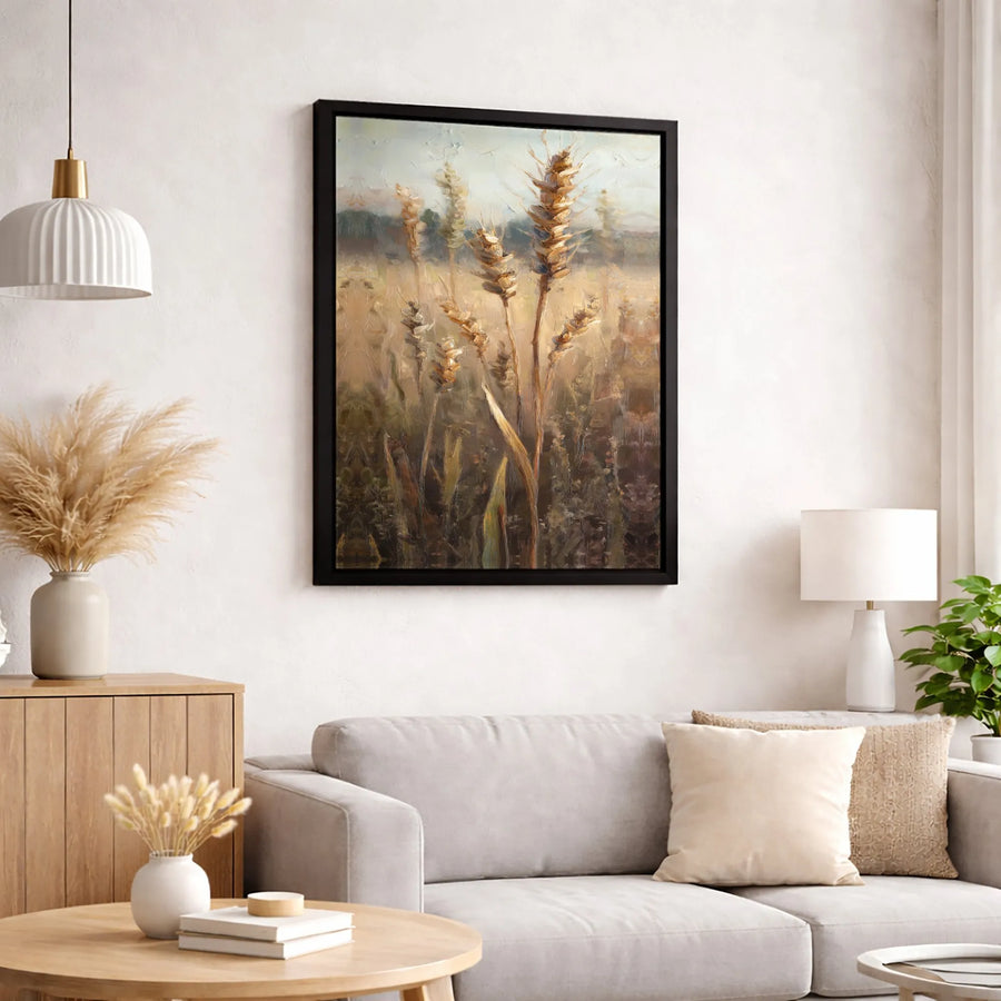 Golden Wheat Field Canvas Print | Impressionist Farmhouse Wall Art | Premium Fade-Resistant Gallery Wrap | Rustic Home & Office Decor Gift