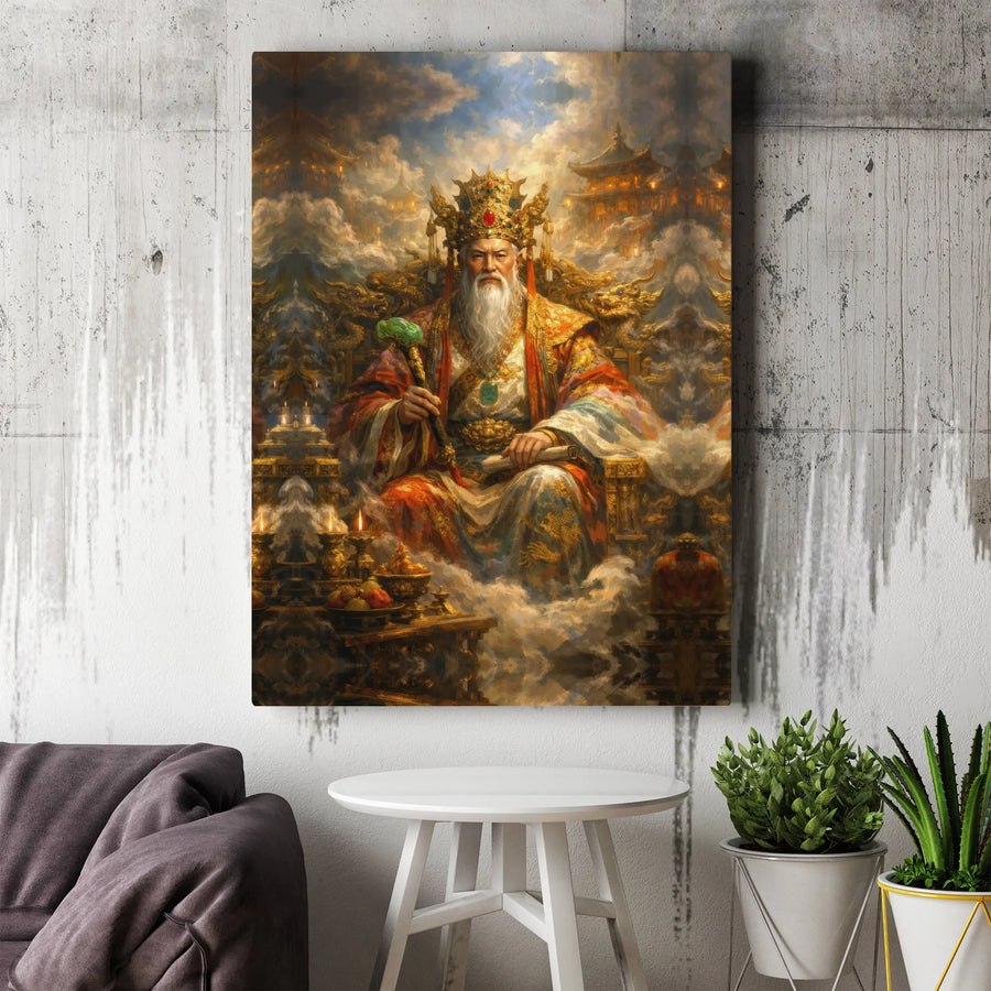 Jade Emperor Canvas Art | Chinese Mythology Wall Decor | Premium Gallery Wrapped Print | Spiritual Home Decor Gift