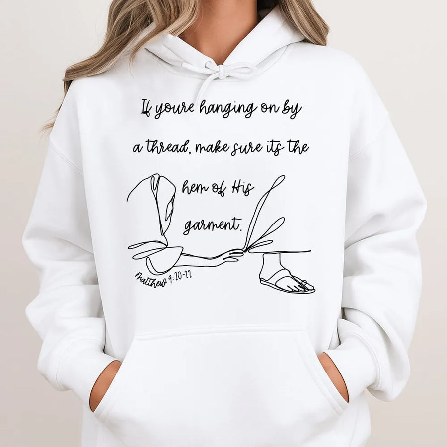 Christian Hoodie | Hem of His Garment Bible Verse Tee | Premium Cotton Religious Apparel | Inspirational Faith Based Gift