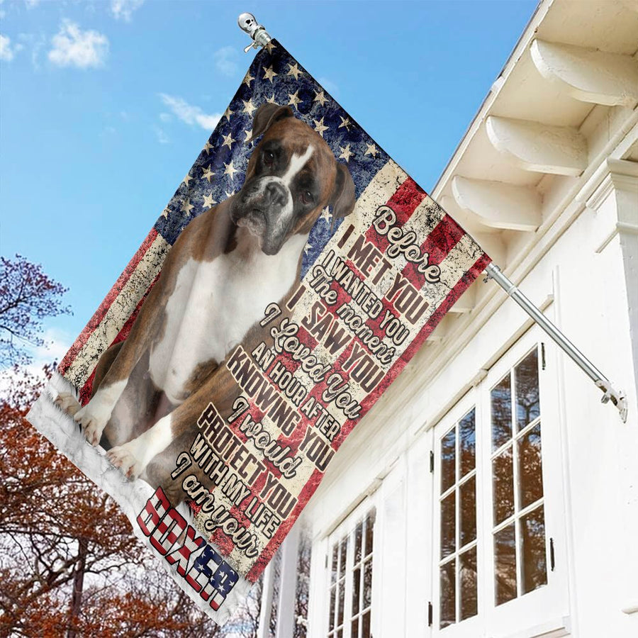 Boxer Dog Vertical Garden Flag | Patriotic American Flag Design | Premium Fade-Resistant Polyester | Gift for Boxer Mom and Dog Lovers