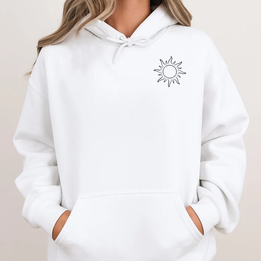 Boho Sun Graphic Hoodie | Minimalist Aesthetic Pocket Tee | Premium Comfort Colors Cotton | Vintage Summer Outfit Gift for Her