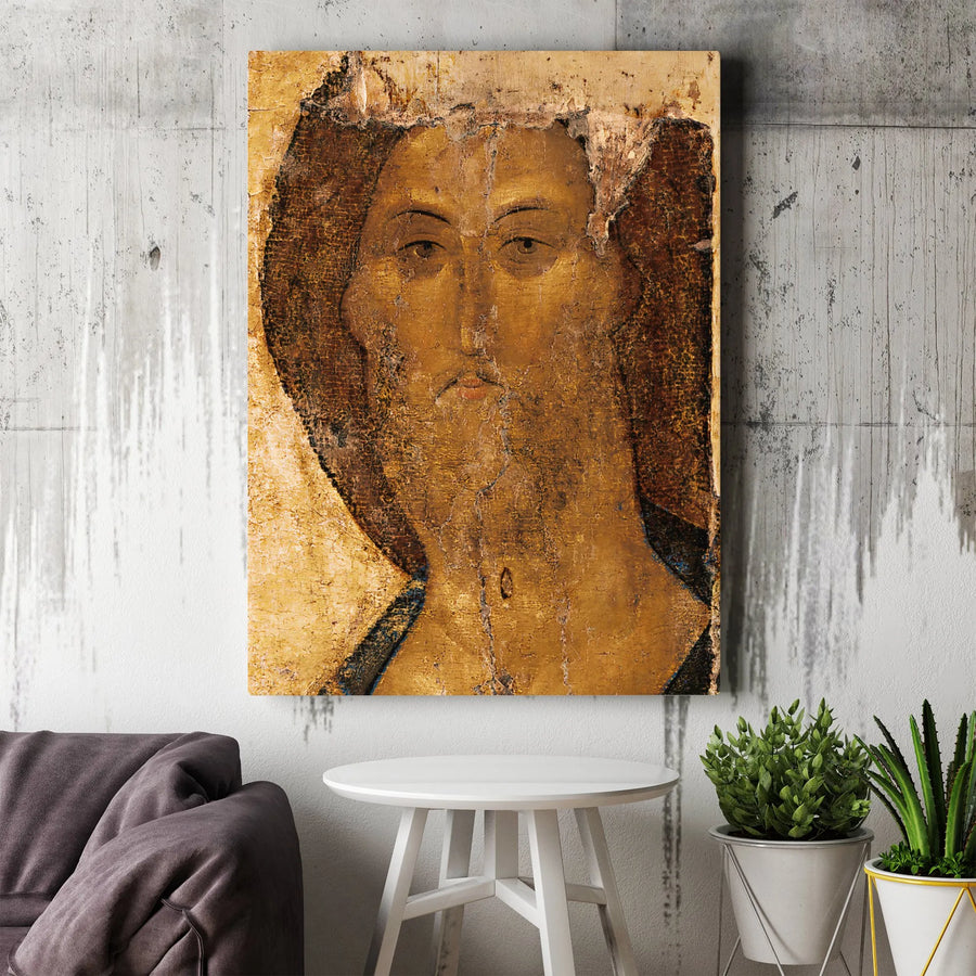 Jesus Christ Icon Canvas Wall Art | Saviour Not Made By Hands | Premium Gallery Wrapped Print | Religious Home Decor Gift for Believers