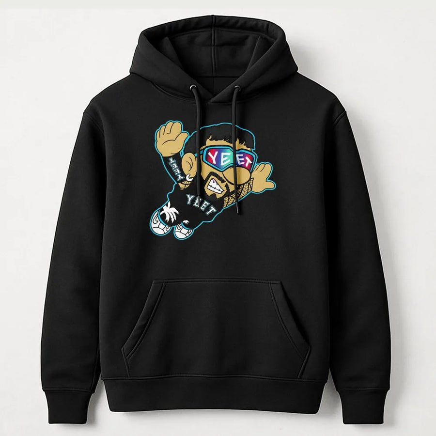 Yeet Wrestling Hoodie | Cartoon Style Superstar Fan Apparel | Premium Cotton Blend Unisex Sweatshirt | Gift for Pro Wrestling Fans