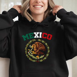 Mexico Hoodie | Mexican Coat of Arms Graphic Emblem | Premium Cotton Blend Unisex Sweatshirt | Heritage Pride Gift for Mexican Independence Day