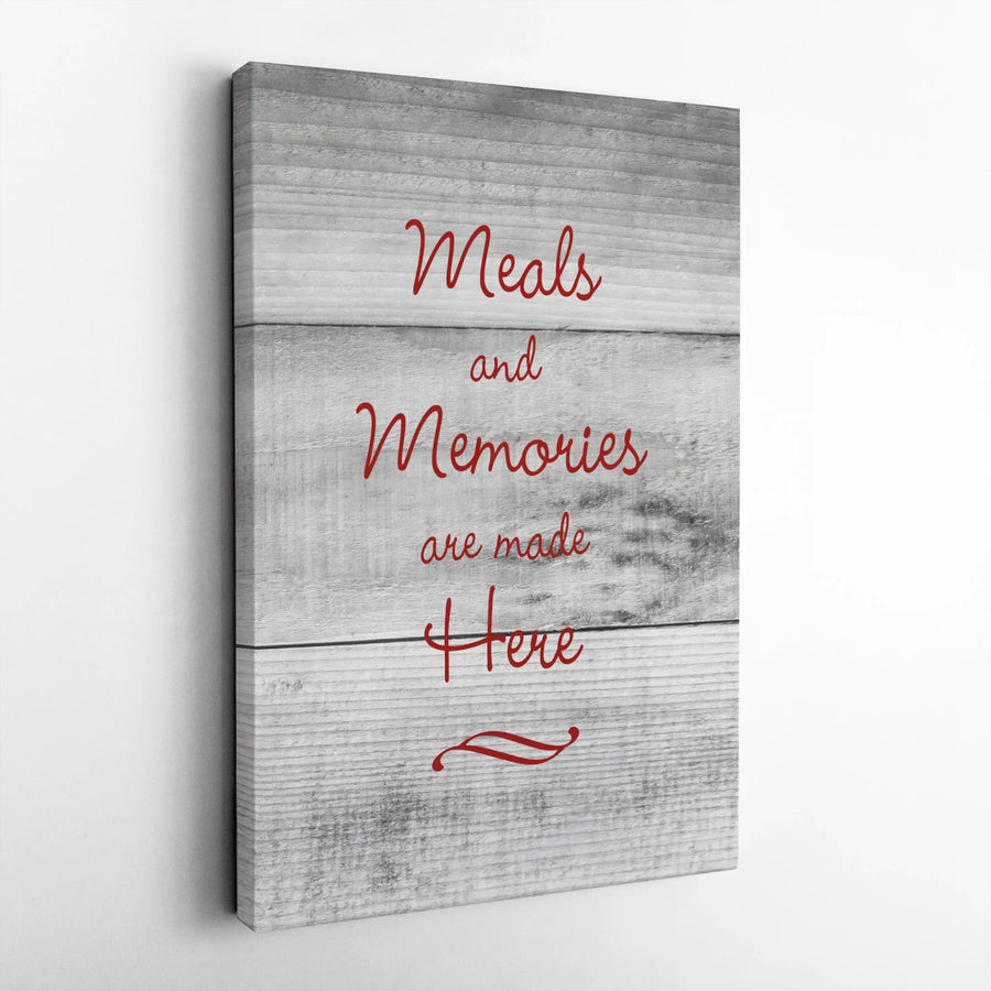 Meals and Memories Canvas Wall Art | Rustic Farmhouse Kitchen Sign | Premium Thick Gallery Wrap | Housewarming Gift for Family Home Decor