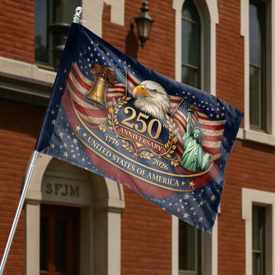 USA 250th Anniversary House Flag | 1776-2026 Collector's Design | Double Sided Polyester | Patriotic American Yard Decor Gift