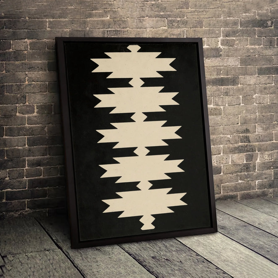 Southwestern Aztec Canvas Wall Art | Minimalist Geometric Pattern | Premium 1.25-Inch Profile Gallery Wrap | Modern Home Decor Gift