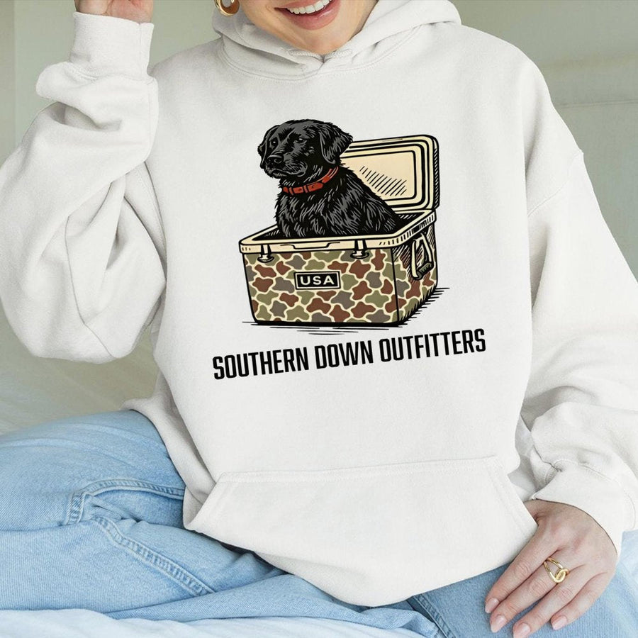 Black Labrador Retriever Hoodie | USA Camo Cooler Design | Premium Cotton Blend | Gift for Dog Lovers and Outdoor Enthusiasts