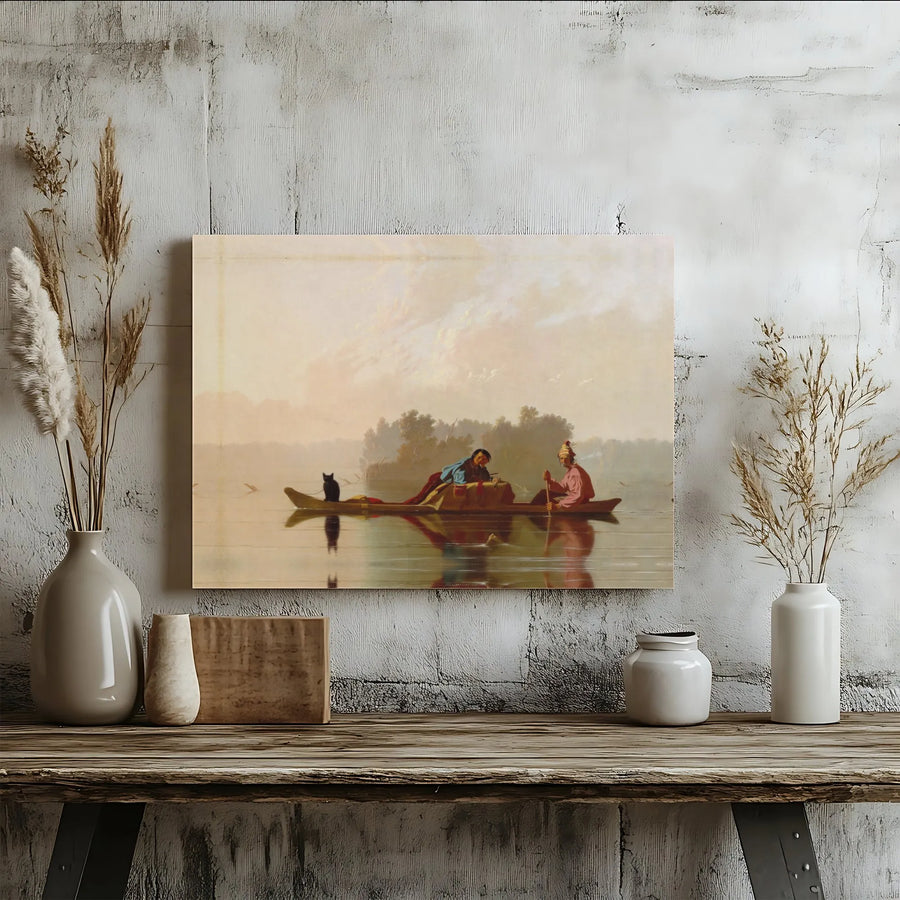 Fur Traders Descending the Missouri Canvas Print | George Caleb Bingham Classic American Painting | Premium Fade-Resistant Art | Collector's Home Decor Gift