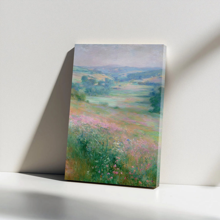 Impressionist Wildflower Meadow Canvas | Vintage French Countryside Painting | Premium Gallery Wrapped Wall Art | Living Room & Bedroom Home Decor Gift