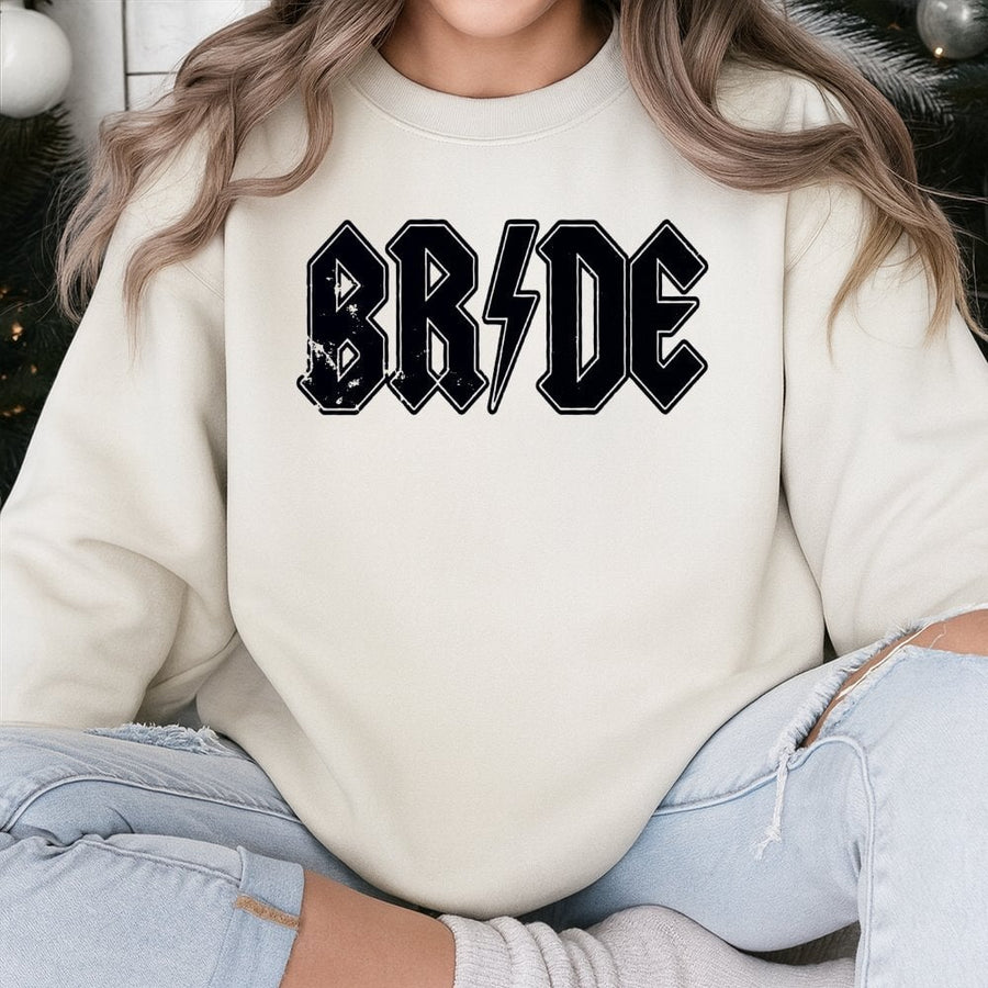 Bride Sweatshirt | Rock Music Aesthetic Font | Soft Cotton Blend | Unique Bachelorette Party Gift for Her