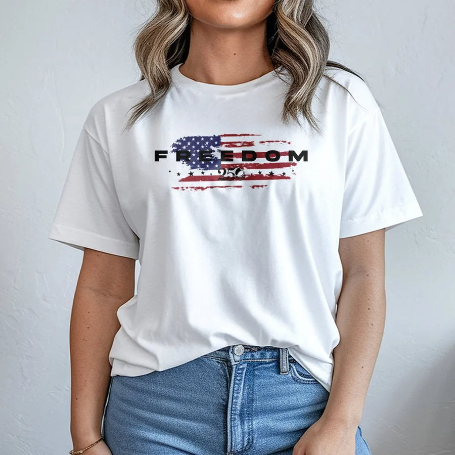 USA 250th Anniversary Shirt | Vintage American Flag Freedom Graphic | Premium Cotton Tee | Patriotic Gift for Men Women