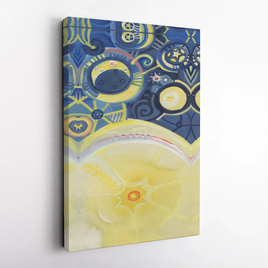 Abstract Celestial Canvas Wall Art | Sun Moon and Stars Cosmic Design | 1.25" Gallery Wrap Premium Print | Boho Home Decor for Living Room Bedroom