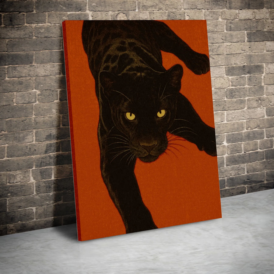 Black Panther Wall Art | Fierce Big Cat Canvas Print | Premium Gallery-Wrapped Decor | Wildlife Animal Home Decor for Bedroom or Living Room