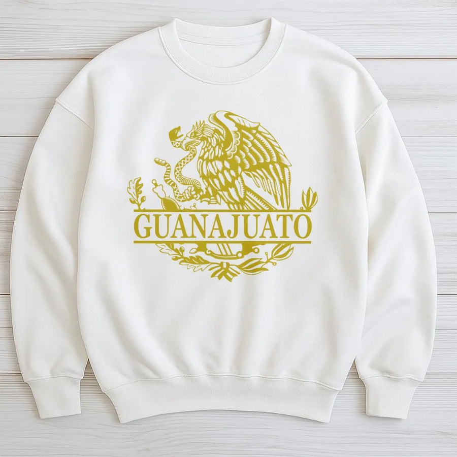 Guanajuato Mexico Sweatshirt | Mexican Eagle Coat of Arms Emblem | Premium Cotton Blend | Heritage Pride Gift for Mexican Culture Lovers