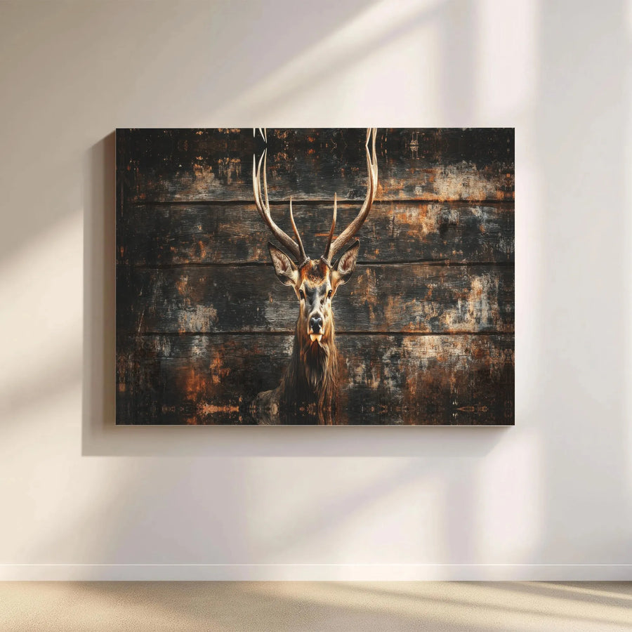 Rustic Stag Canvas Print | Woodland Deer Wildlife Wall Art | Premium Gallery Wrapped Decor | Modern Farmhouse Living Room Gift