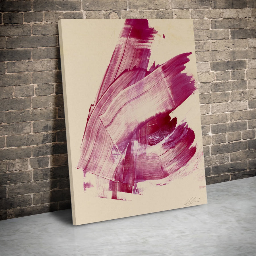 Hot Pink Abstract Canvas Wall Art | Bold Brushstroke Design | Premium Fade-Resistant Print | Modern Living Room & Office Decor Gift