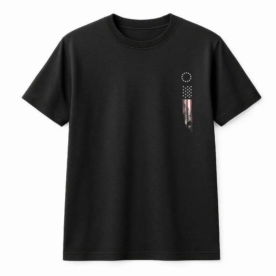 American Flag T-Shirt | Minimalist Distressed USA Vertical Design | Premium Soft Cotton Tee | Patriotic Gift for Veterans & Freedom Lovers