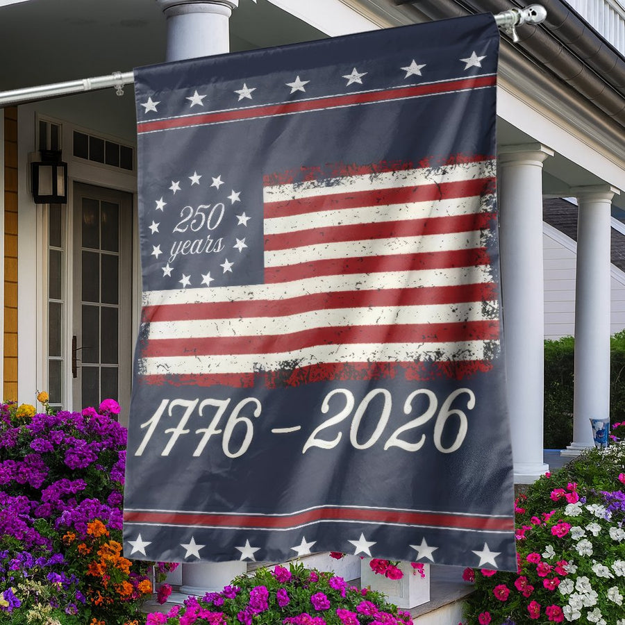 USA 250th Anniversary Garden Flag | Vintage 1776-2026 Patriotic Design | Premium Weather-Resistant Polyester | Outdoor Semicentennial Celebration Decor