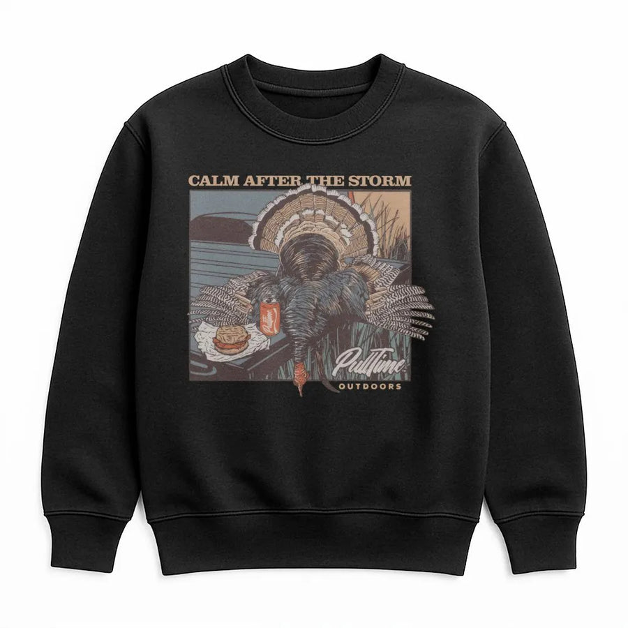 Turkey Hunting Sweatshirt | Calm After The Storm Nature Graphic | Premium Cotton Blend | Gift For Hunter Outdoorsman