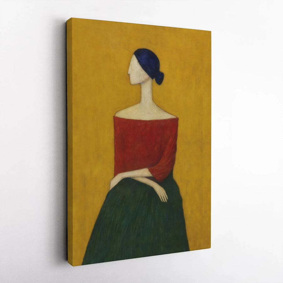 Abstract Woman Canvas Wall Art | Modern Minimalist Faceless Portrait | Premium Gallery Wrap Print | Collector's Gift for Elegant Home Decor