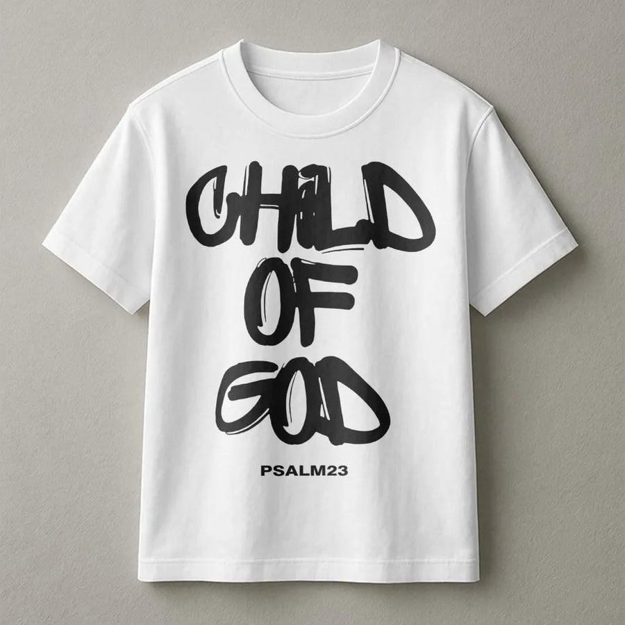 Child Of God T-Shirt | Psalm 23 Faith Based Graphic Tee | Premium Cotton Christian Apparel | Inspirational Religious Gift for Men and Women