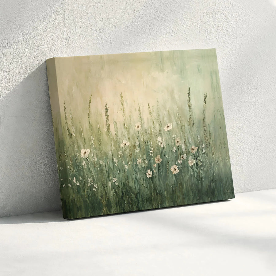 Wildflower Meadow Canvas Print | Impressionist Floral Landscape Wall Art | Gallery Wrapped Premium Decor | Nature Inspired Home Gift