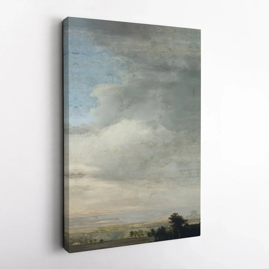 Vintage Cloudscape Canvas Print | Moody Landscape Oil Painting Reproduction | Premium Gallery Wrapped Canvas | Dark Academia Wall Art Gift
