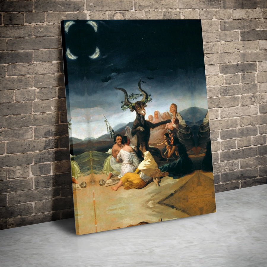 Witches' Sabbath by Francisco Goya | Dark Academia Fine Art Canvas | 1.25-Inch Gallery Wrap | Gothic Home Decor Wall Art