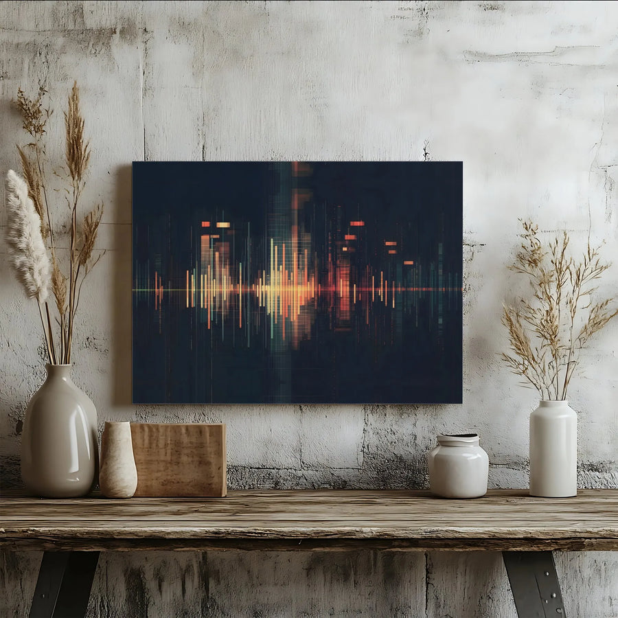 Abstract Soundwave Canvas Art | Modern Music Equalizer Wall Decor | Premium Fade-Resistant Print | Large Framed Artwork for Office or Studio