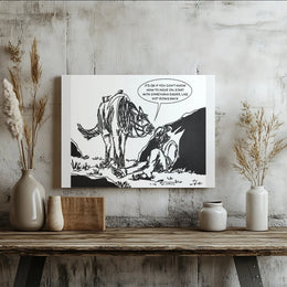 Inspirational Quote Canvas Print | Minimalist Horse Comic Art | Premium Thick Gallery Wrap | Motivational Mental Health Gift for Friend