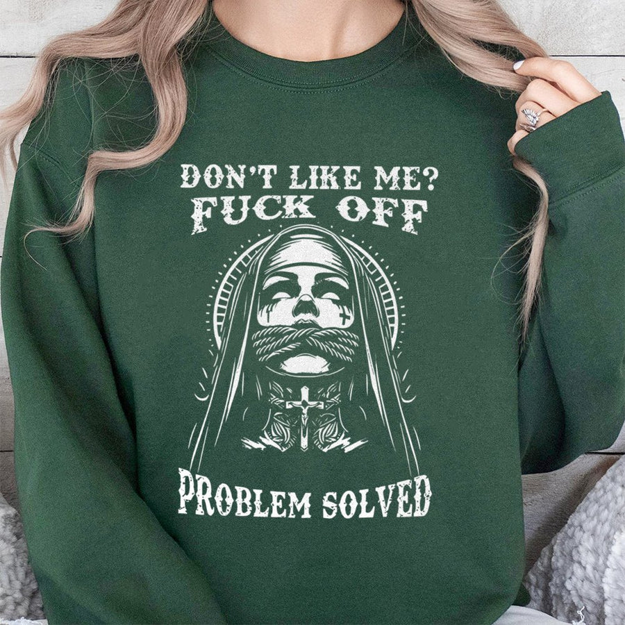 Gothic Nun Graphic Sweatshirt | Sarcastic Funny Quote Apparel | Premium Cotton Blend Crewneck | Edgy Streetwear Gift For Her