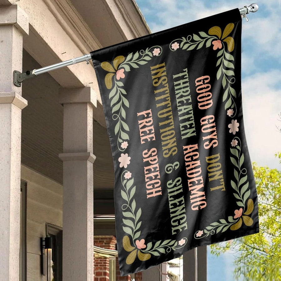 Free Speech Advocacy House Flag | Floral Academic Protest Banner | Premium Weather-Resistant Polyester | Home Decor Gift