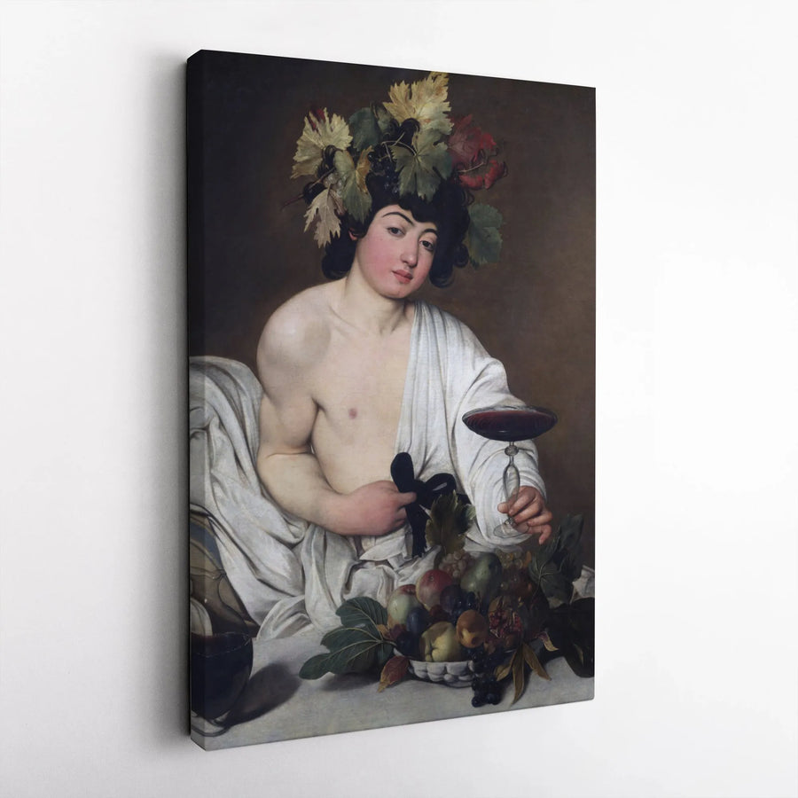 Caravaggio Bacchus Painting Canvas | Famous Renaissance Art Print | Premium 1.25-Inch Gallery Wrap | Home Office Wall Decor Gift
