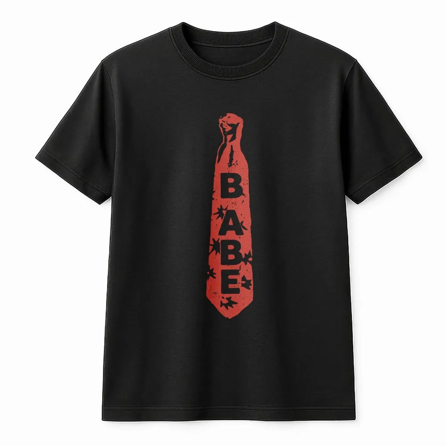 Babe Tie Graphic Tee | Y2K Aesthetic 90s Shirt | Soft Cotton Unisex Top | Trendy Pop Culture Gift for Her