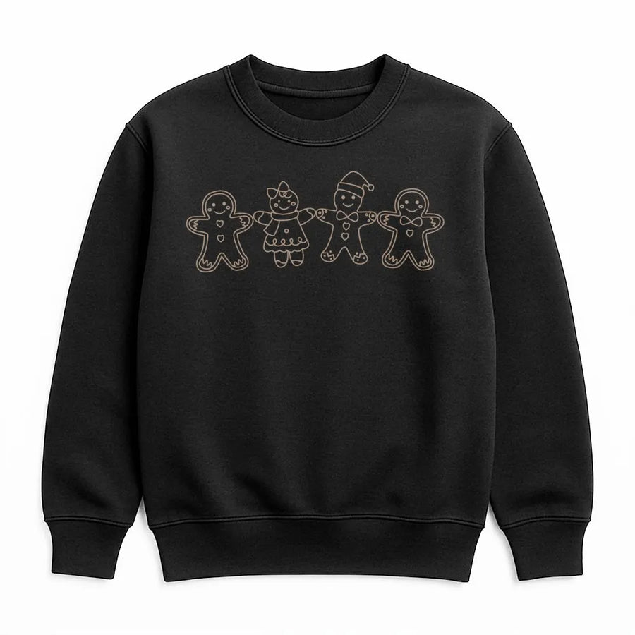 Gingerbread Family Sweatshirt | Minimalist Christmas Cookie Graphic | Premium Cotton Blend | Cozy Holiday Gift for Women and Men