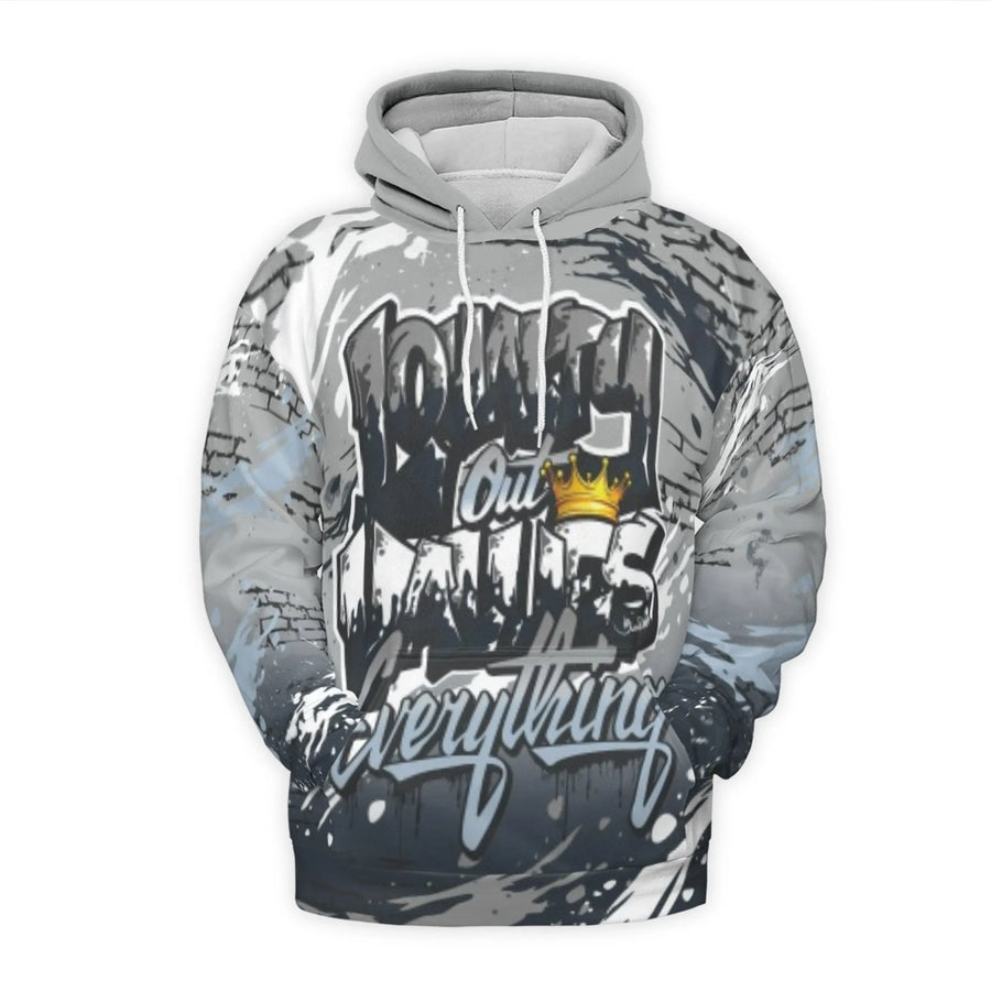 Loyalty Over Rules Everything Hoodie | Graffiti Crown Streetwear Print | Premium Brushed Fleece Lining | Unisex Urban Gift for Men & Women