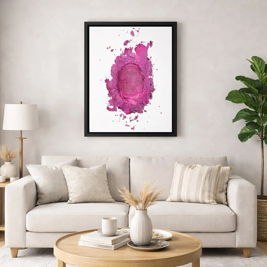 Pink Thumbprint Wall Art | Modern Abstract Fingerprint Canvas | Premium Gallery Wrapped Decor | Unique Home Office Gift