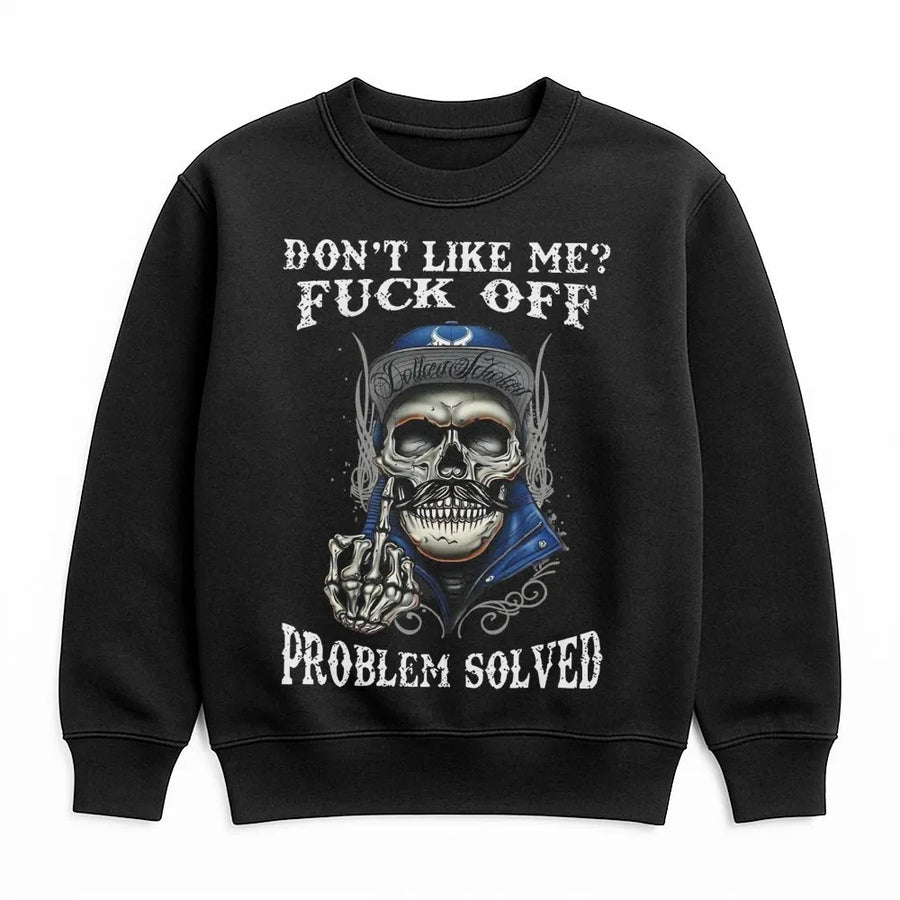 Skull Graphic Sweatshirt | Sassy Skeleton Middle Finger Design | Premium Cotton-Blend Comfort | Edgy Streetwear Gift For Rebels