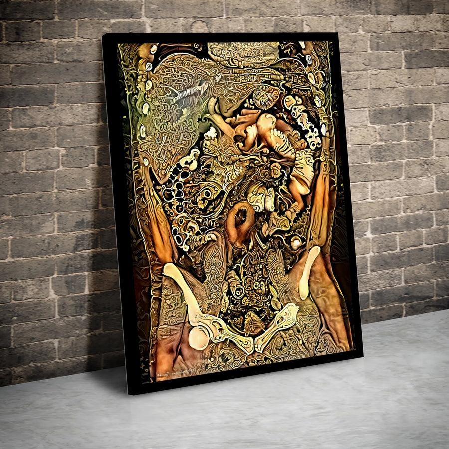 Anatomical Human Torso Art Print | Surreal Medical CT Scan Illustration | Premium Fade-Resistant Canvas | Unique Doctor Office Decor Gift