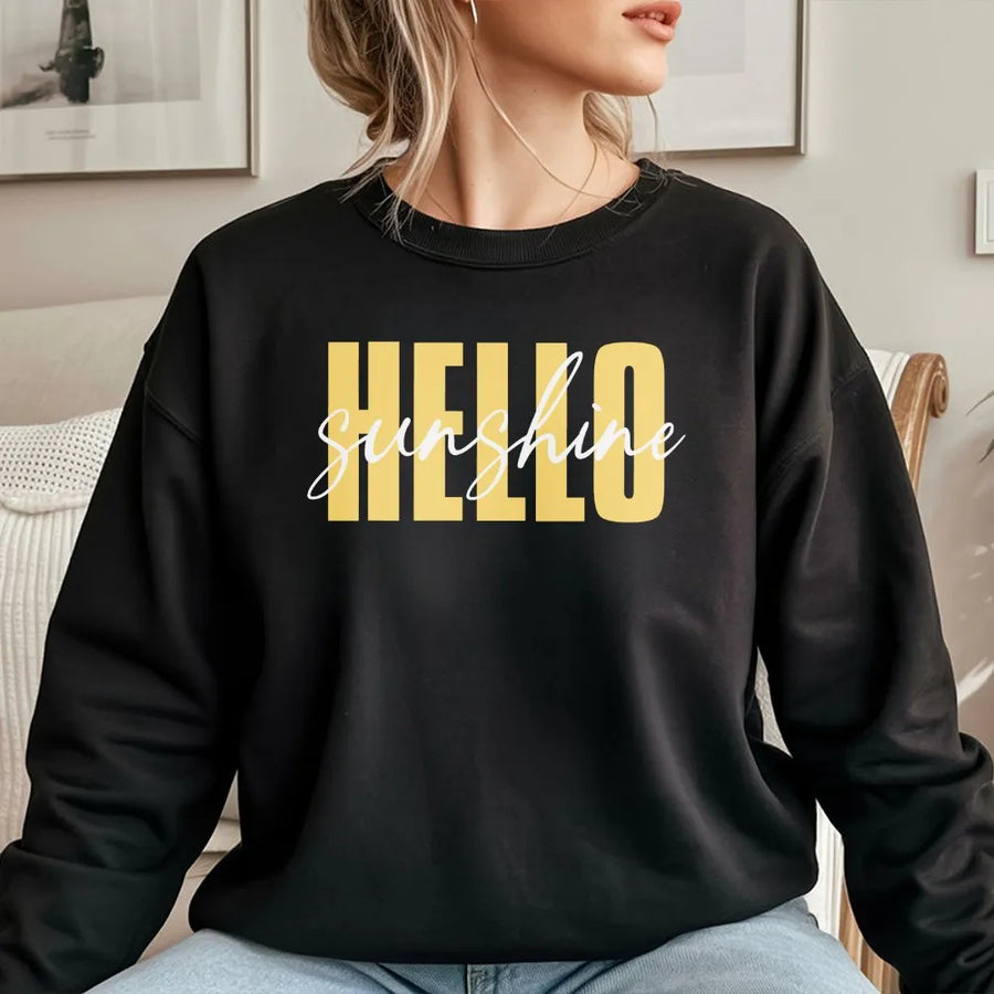 Hello Sunshine Shirt | Cute Summer Graphic Tee with Sunny Vibe | Premium 100% Cotton Top | Beach Trip & Family Vacation Outfit Gift