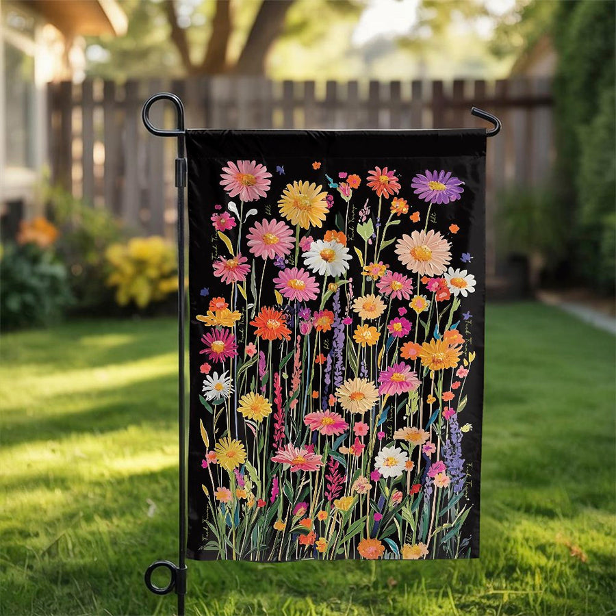 Floral Garden Flag | Vibrant Wildflower Botanical Yard Banner | Premium Weather-Resistant Polyester | Outdoor Spring Home Decor Gift