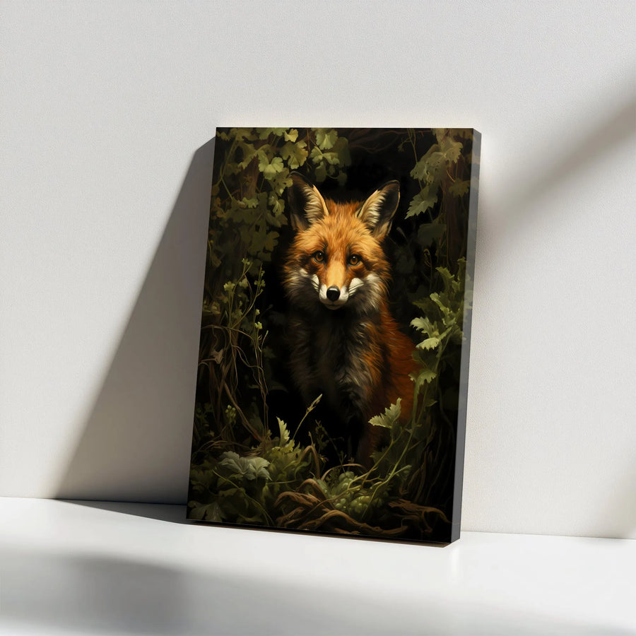 Red Fox Canvas Print | Realistic Woodland Animal Wall Art | Premium Gallery Wrap | Gift for Nature Lover