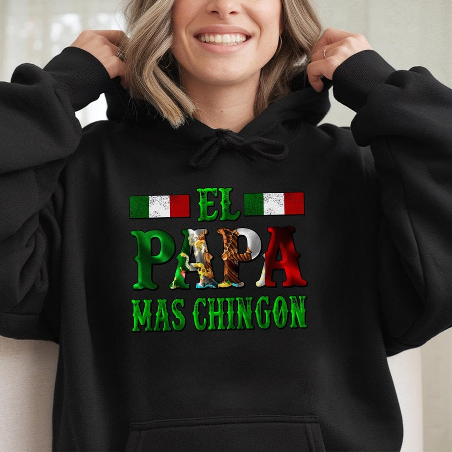 El Papa Mas Chingon Hoodie | Mexican Flag Eagle Design | Premium Cotton Blend | Best Gift for Latino Dad Father's Day 2026 Birthday