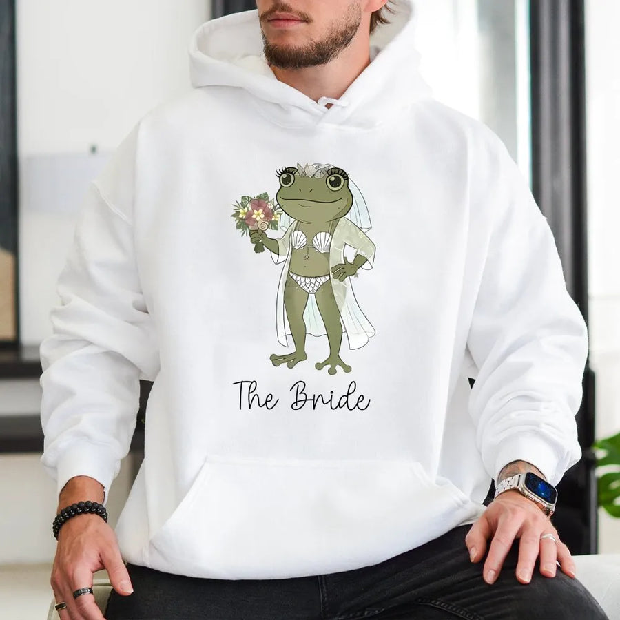 Frog Bachelorette Party Hoodie | Funny Coastal Bride Graphic | Unisex Crewneck Pullover | Matching Bridesmaid & Bride to Be Gift