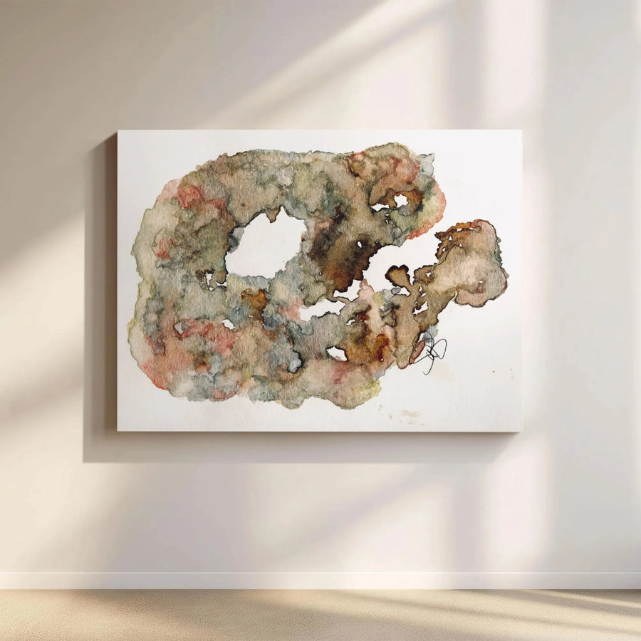 Abstract Watercolor Wall Art | Earth Tone Organic Shapes | Premium Gallery-Wrapped Canvas Print | Modern Minimalist Home Decor Gift