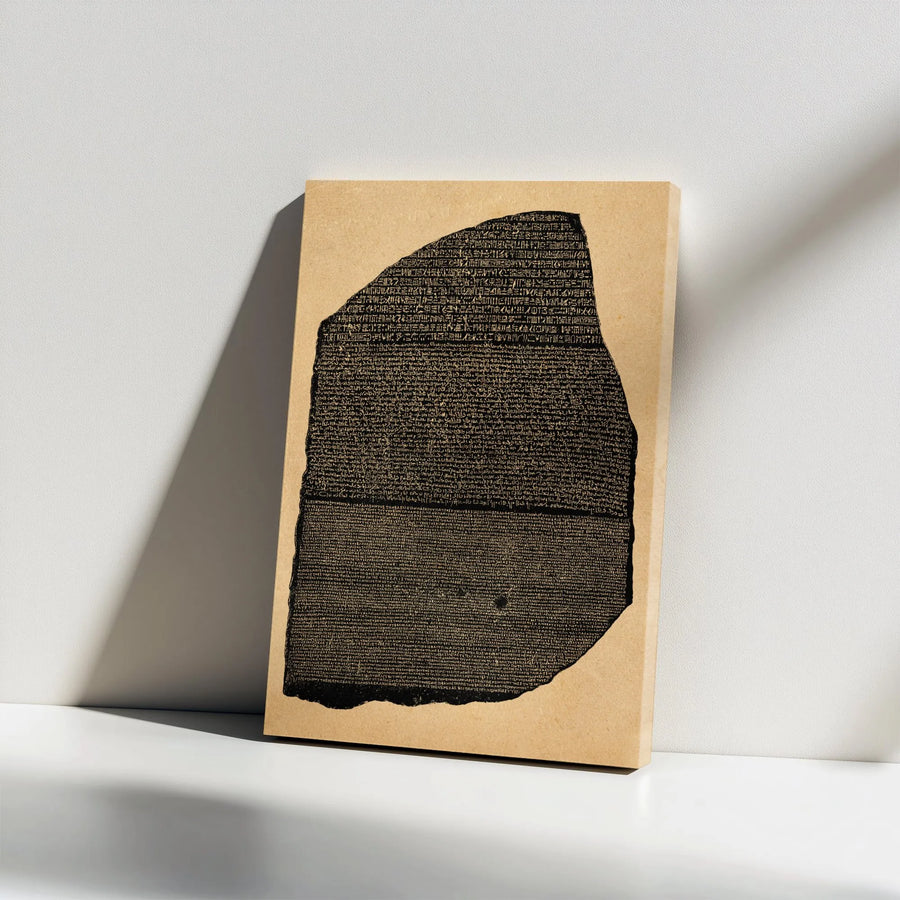 Rosetta Stone Ancient Egyptian Hieroglyphs Canvas | History Teacher Wall Art | Gallery Wrapped Premium Print | Gift for Archaeology Lovers