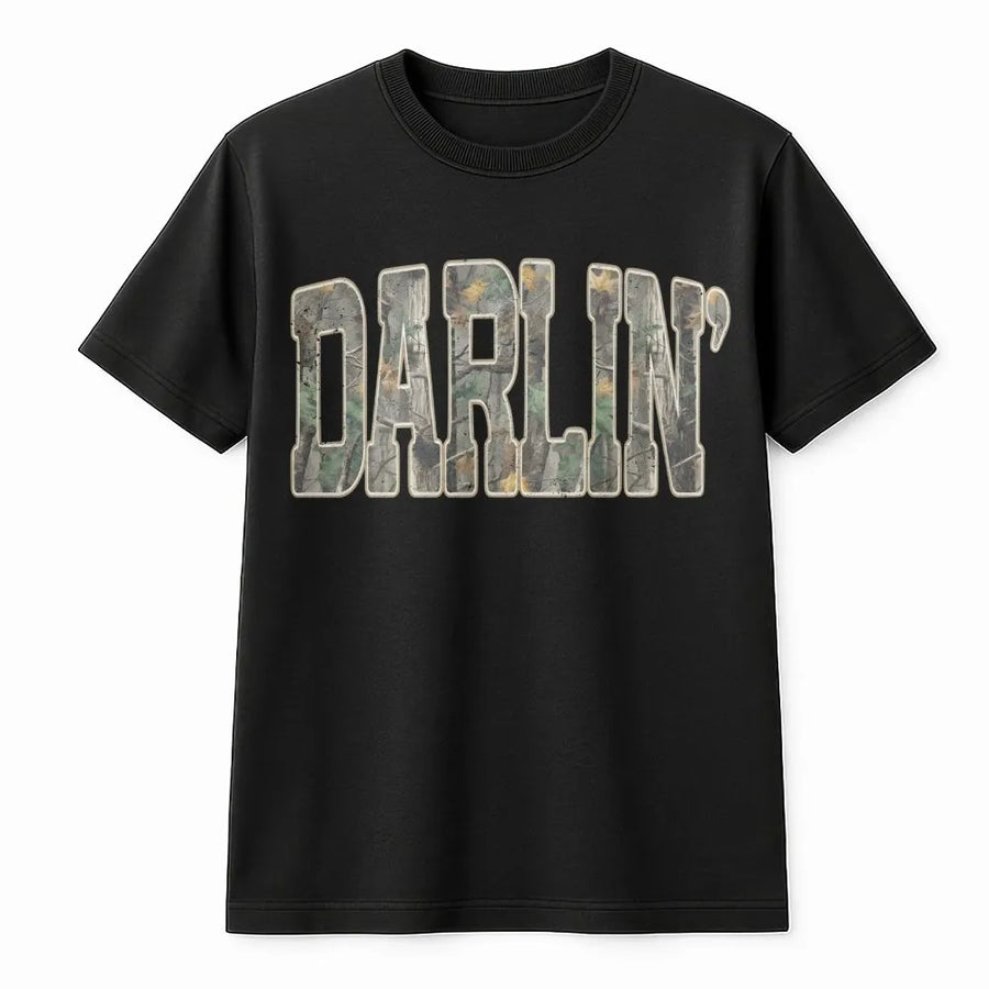 Darlin Camo T-Shirt | Southern Style Camouflage Graphic Tee | Premium Soft Cotton | Trendy Country Gift for Her