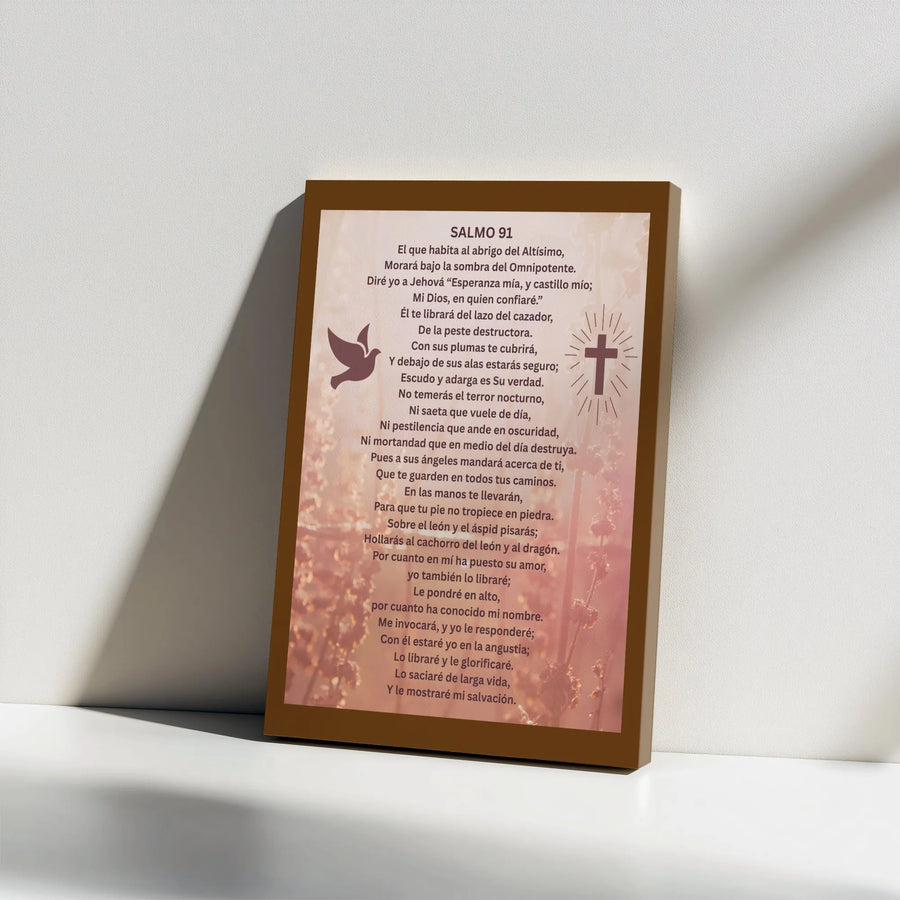 Salmo 91 Wall Art Canvas | Spanish Bible Verse Scripture Print | Premium Gallery Wrap Decor | Religious Christian Gift for Home Office